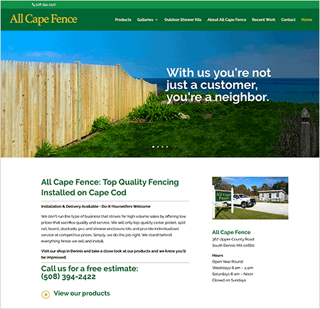 All Cape Fence website