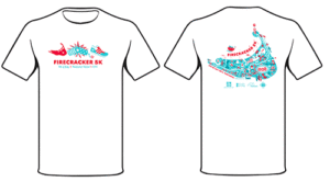 Firecracker 5K 2016 shirt graphic Nantucket map