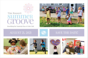 Summer Groove 21 logo and Save the Date card